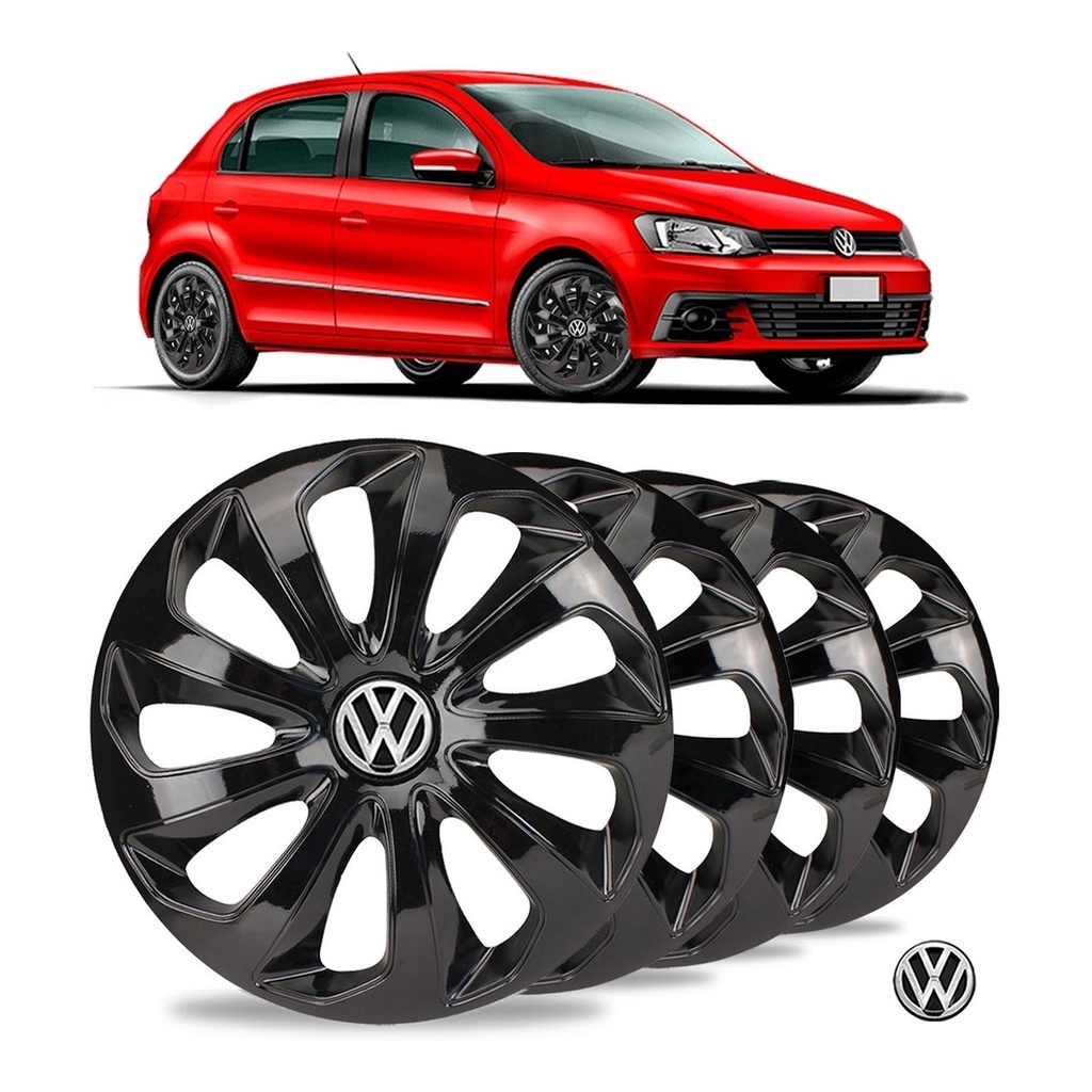 Jogo 4 Calotas Aro 13 Vw Volkswagen Up Gol Fox Crossfox Polo Saveiro Voyage