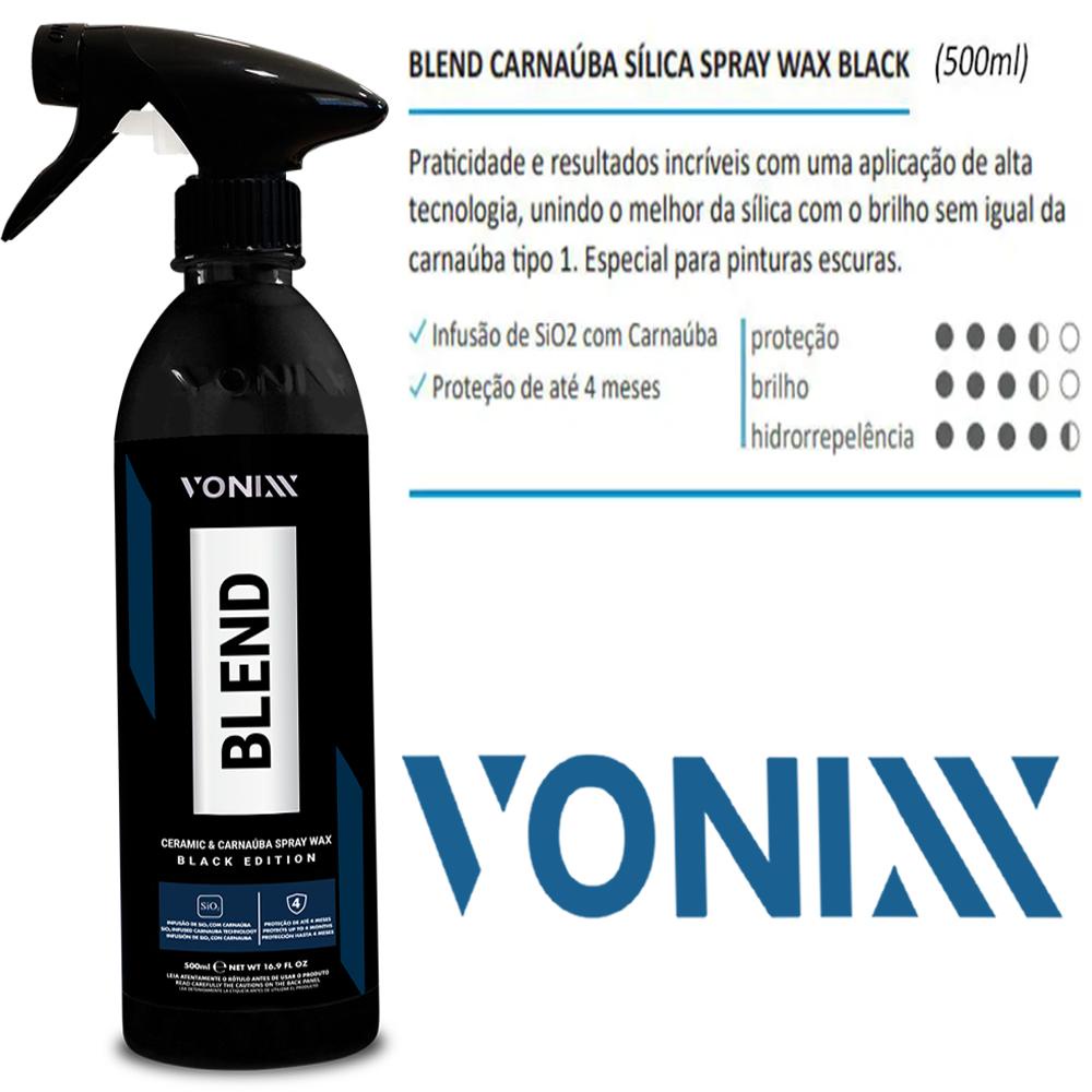 Cera Spray Carnaúba Automotiva Blend Black Vitificadora Vonixx 500ml Carros Preto Pintura Escura Cromada e Rodas · foto 2