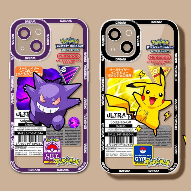 Japão Anime Fofo Desenho Pokemon Pikachu Roxo Gengar Psyduck Capinha De Celular Para Samsung Galaxy A13 A72 A11 A03S A81 M81 S10 Nota 10 Plus Pro Lite J4Plus J6Plus G530 J2 J7 Prime