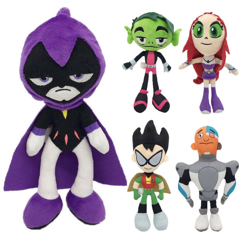 Titans Teen 10 " Go Robin Cartoon Cyborg Besta Raven Plush Toy Starfire