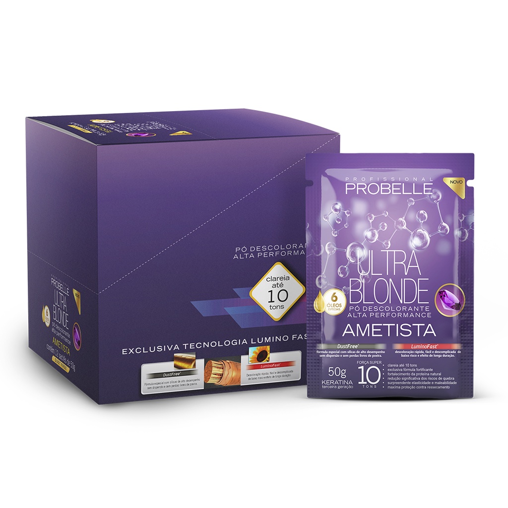 kIT 12 sachês Pó descolorante 50g - PROBELLE