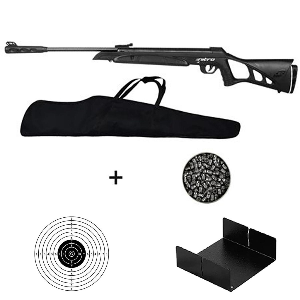 Carabina de Pressão Nitro-X 1000 5.5mm - CBC + Chumbo + Capa + Alvo + Porta Alvo