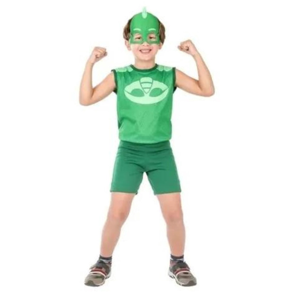 Fantasia Lagartixo Pop Regata PJ Masks Heroes de Pijama Infantil Menino