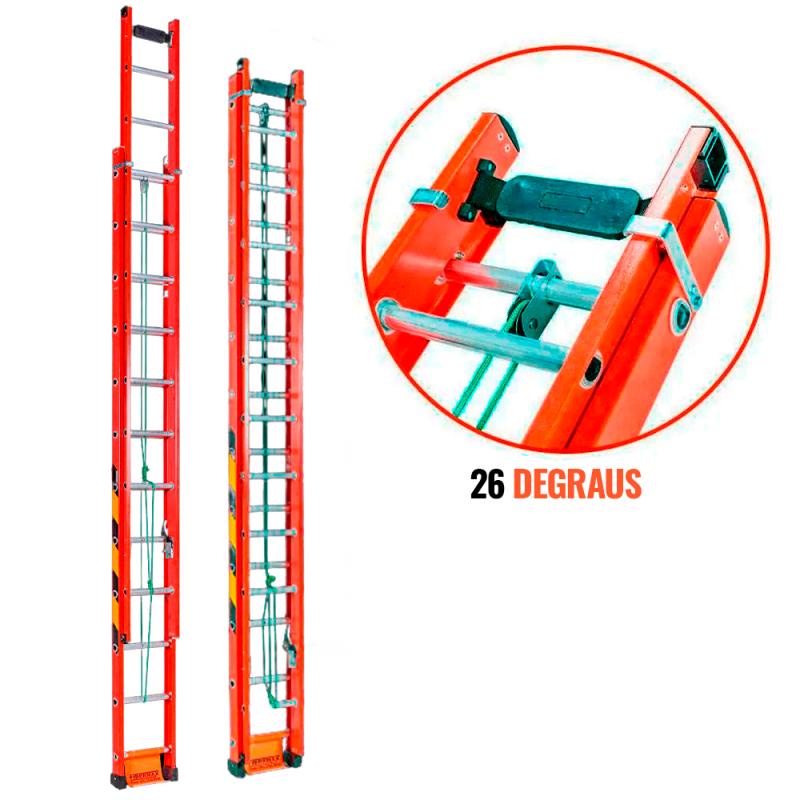 Escada de Fibra de Vidro 26 Degraus 5,40 x 9,60M EF5.4 FIBERMAX em Oferta na Shopee