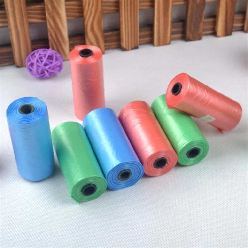 Kit 03 Rolos Refil Cata Caca 45 Sacolas Plásticas Saquinho Biodegradável Cachorro Gato Pet