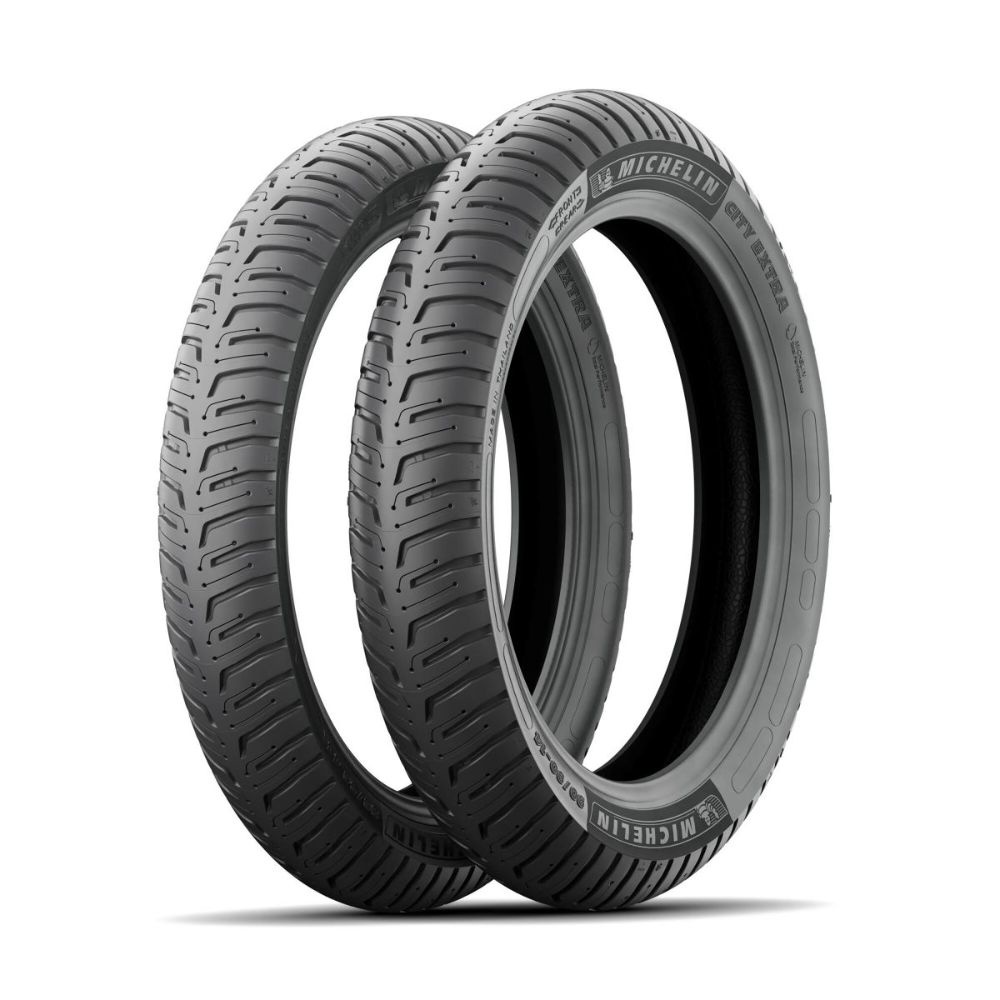 Par Pneu Michelin City Extra 80/100-18 + 90/90-18 Sem Câmara
