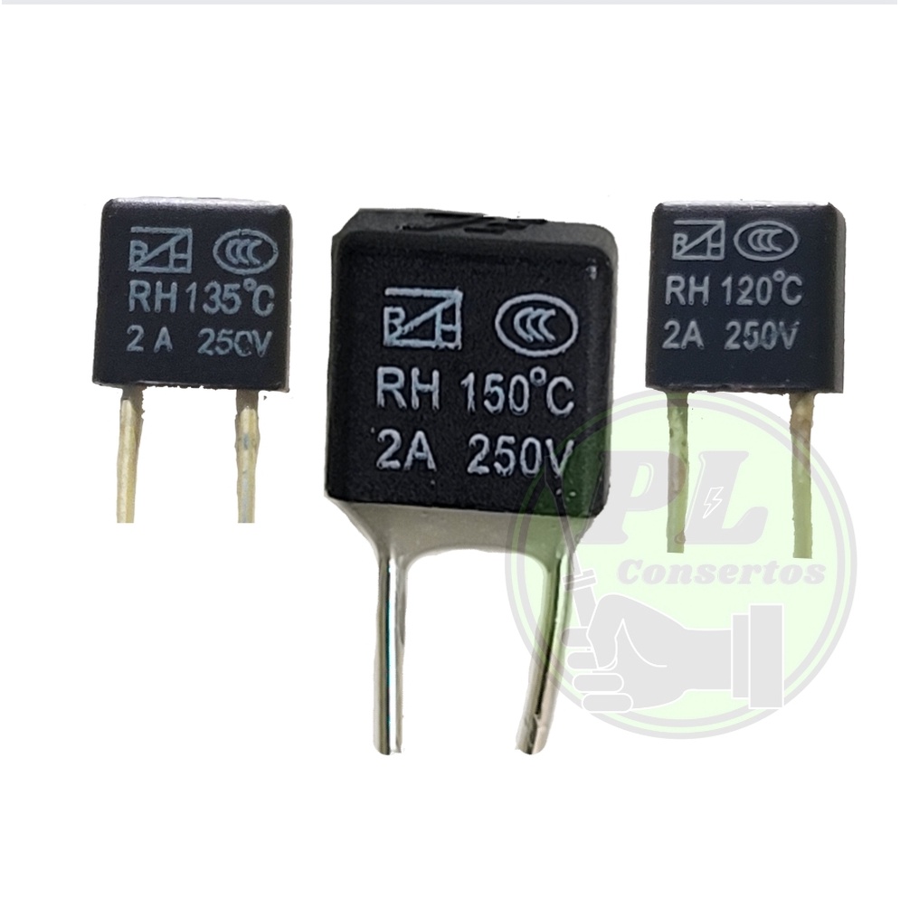 kit 3 Termofusível Fusível térmico preto para motor de eletrodomésticos