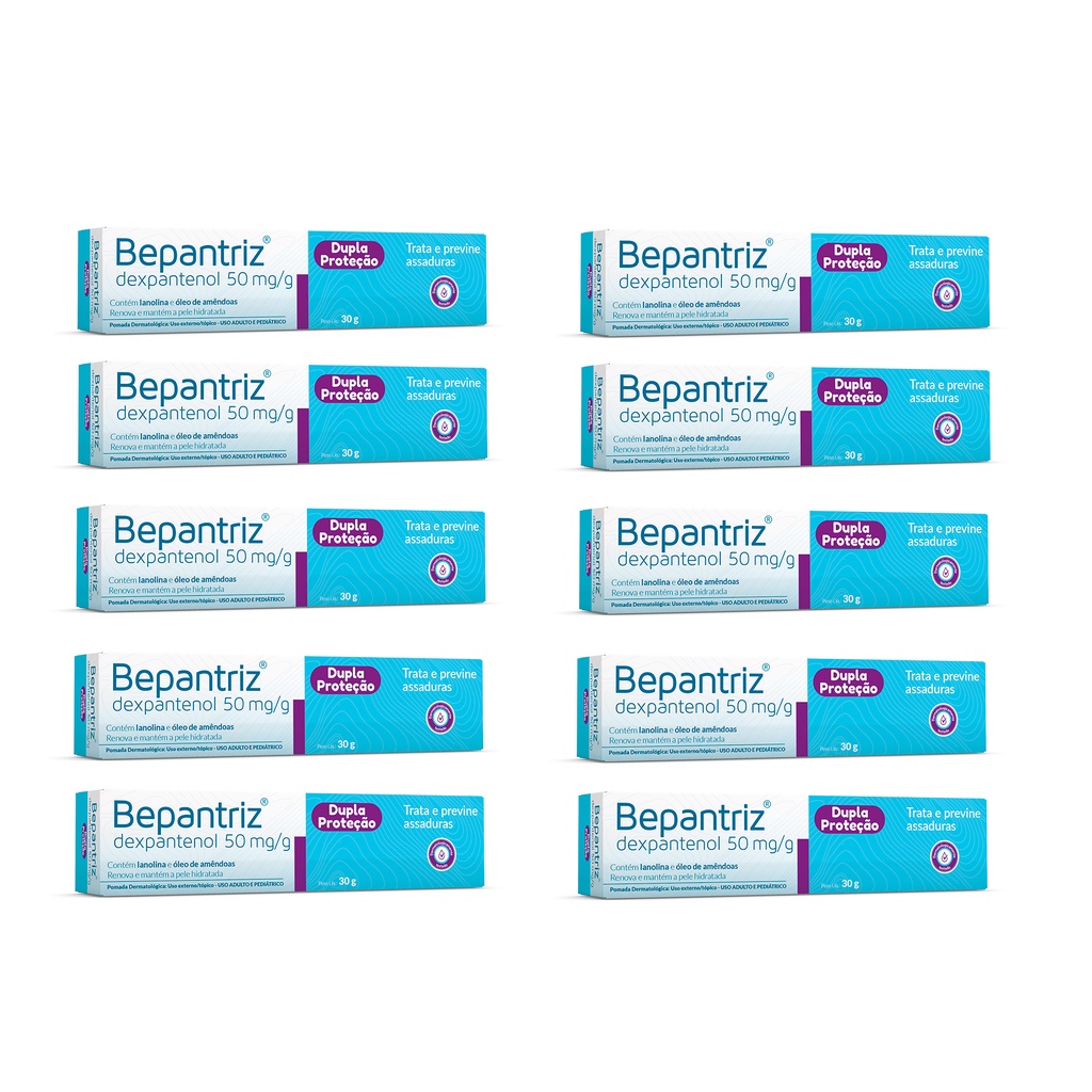 Kit 10x Pomada Bepantriz 30g - Assaduras, Tatuagens