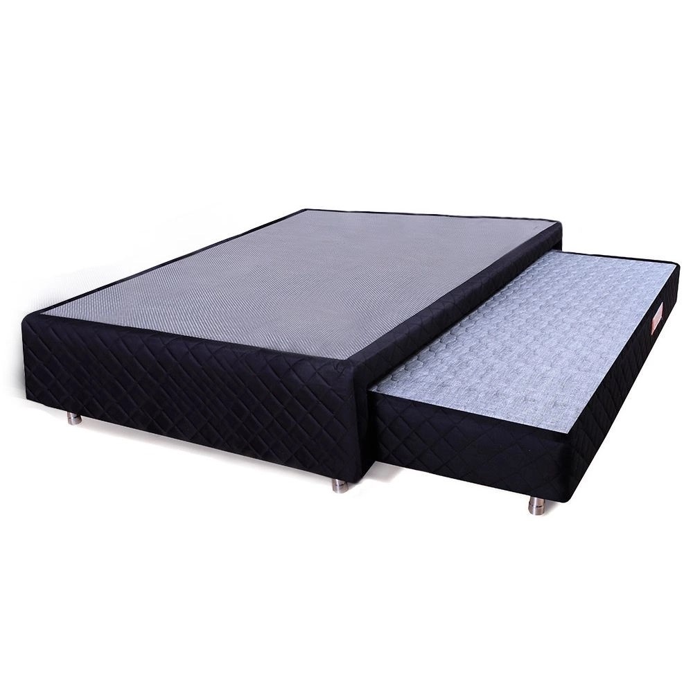 Cama Box Casal + Colchão Auxiliar Espuma D28 Bicama 138x188x37cm BF Colchões