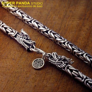 Colar Antigo Dragão S925 Com Banho De Prata Para Homens Keel Corrente Hip Hop