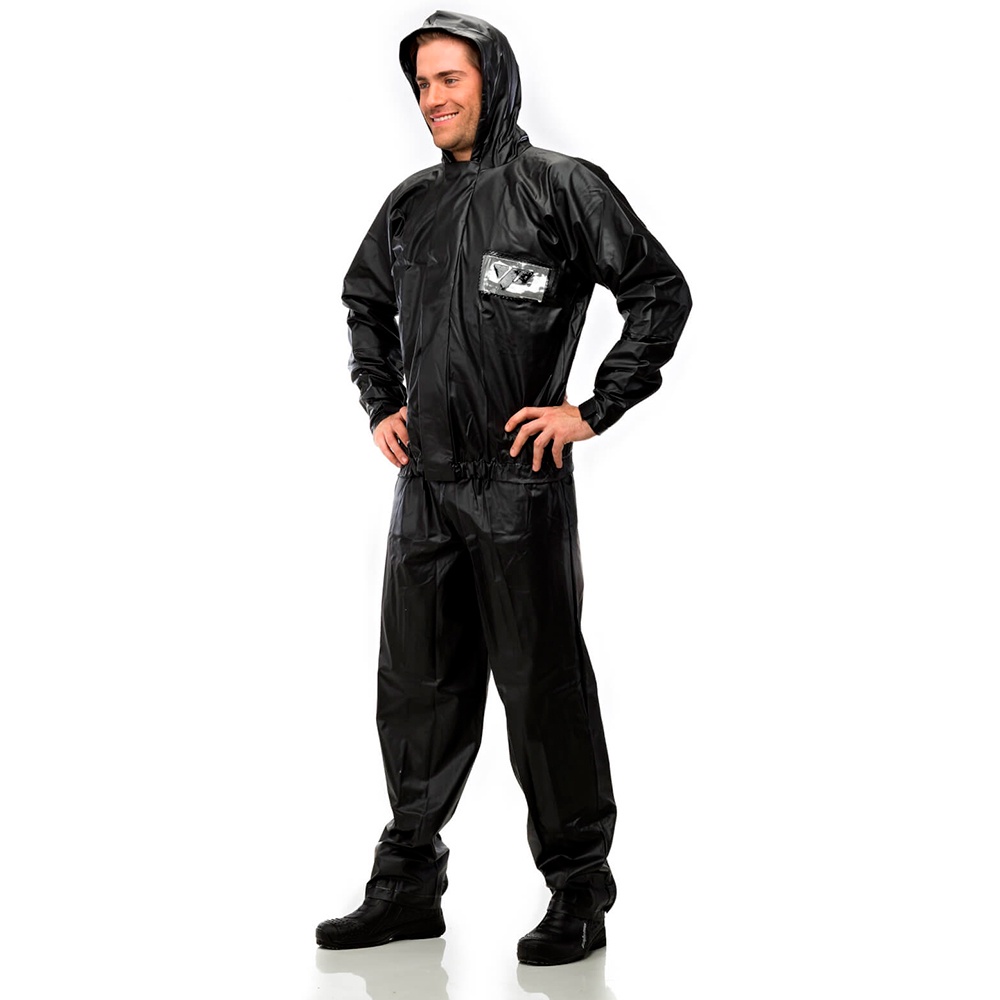 Conjunto Capa De Chuva Pantaneiro Motoqueiro Motoboy PVC Tornado Com Capuz -  Unissex