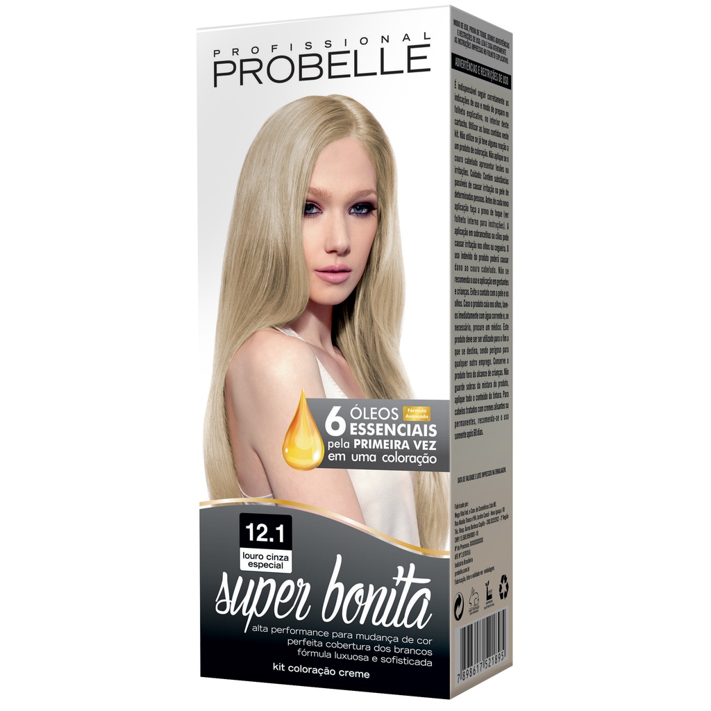 Coloração Super Bonita 12.1 - Louro Cinza Especial Probelle probelle em Oferta na Shopee