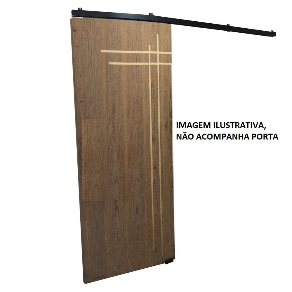 Kit p/ Porta Correr Trilho Alumínio 35x35 1,40m Preto - RDA-2 em Oferta na Shopee