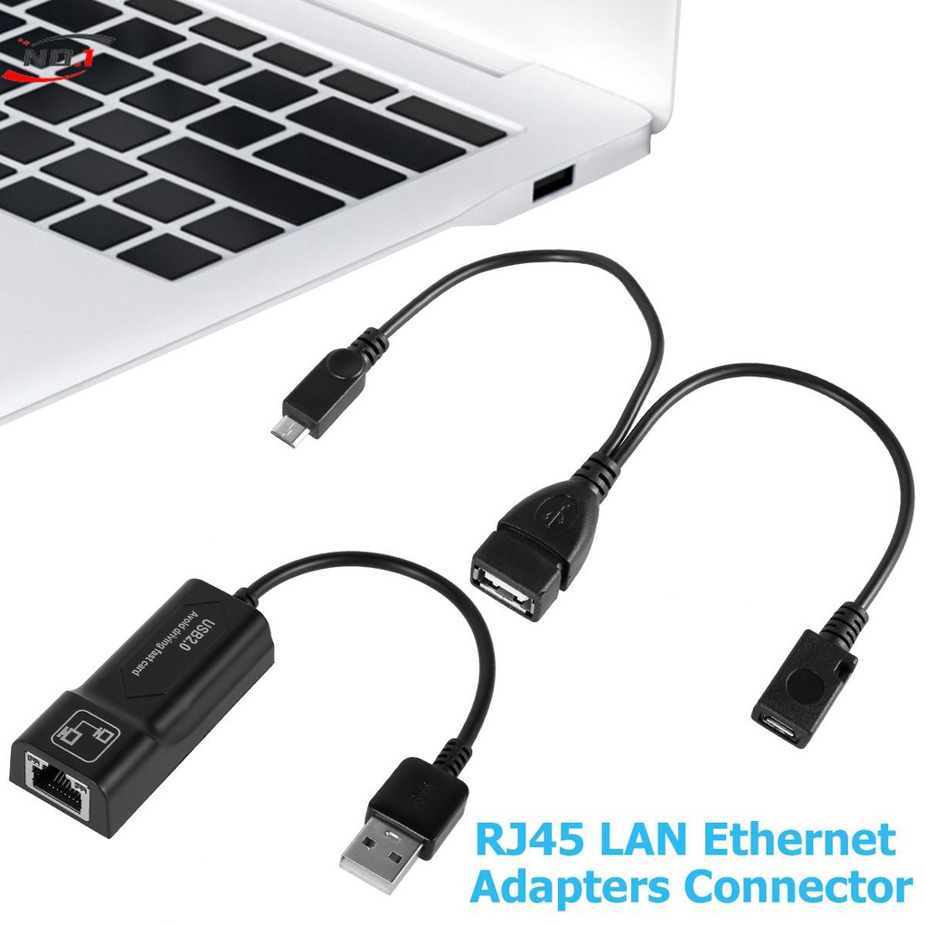 Adaptador De Rede USB Ethernet 2.0 A 10/100 Mbps RJ45 Cabo LAN C/OTG SHOPSKC2342