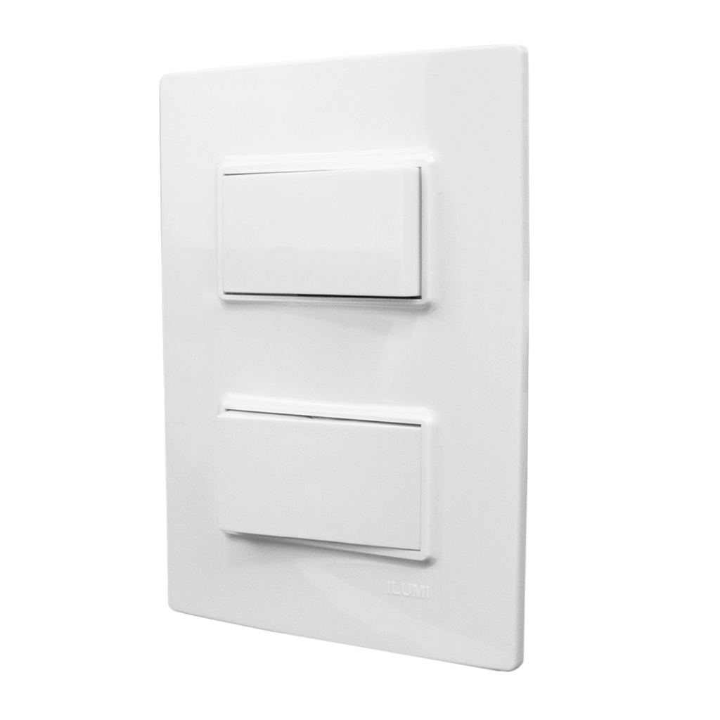 Conjunto 4X2 1 Interruptor Simples 10A + 1 Interruptor Paralelo 10A Linha Vivaz - Ilumi - 7823 - ILV0141