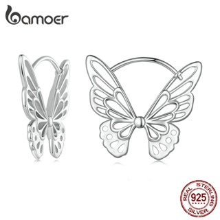 Bamoer Prata 925 Elegante Brinco Borboleta Clipes De Orelha Moda Bijuteria Para Mulheres