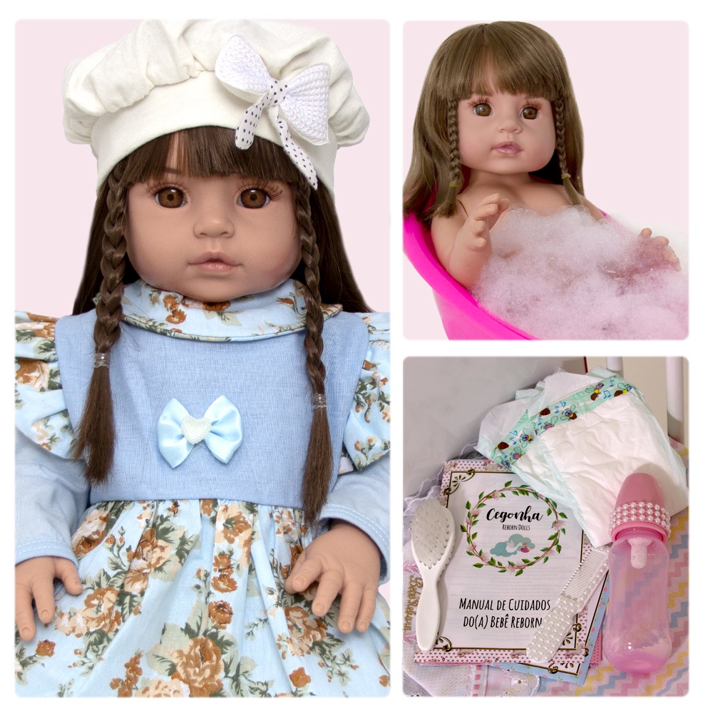 Bebe Reborn Real de Silicone Menina Valentina e Enxoval LOL