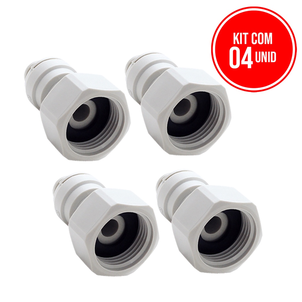 kit 4 Conectores Engate Rápido 5/8 X 3/8 Para Válvula Chopp