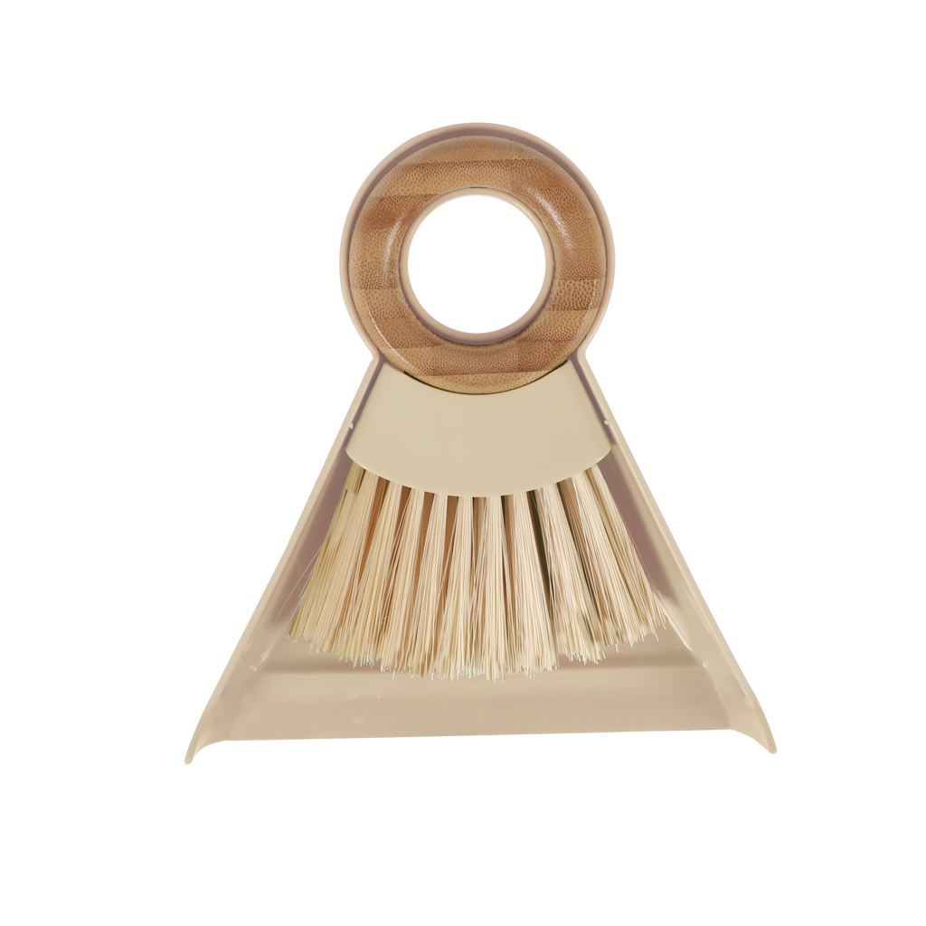 Kit escova de bambu e pá pequeno para limpeza - Oikos