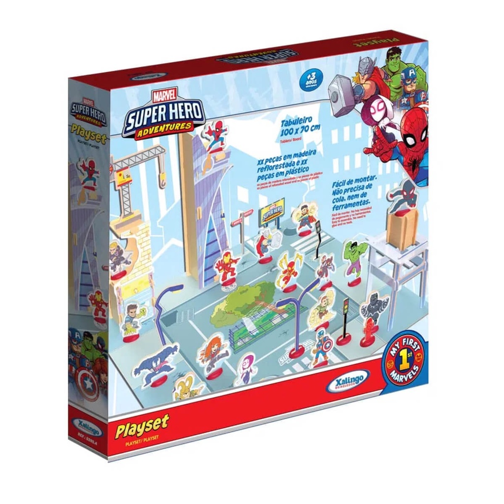 Detalhes do Brinquedo de Montar Playset SuperHero Adventures 99 peças Xalingo - 53954