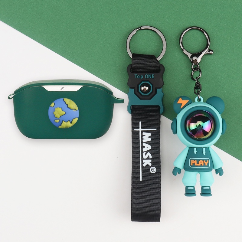 Capa protetora de fone de ouvido JBL Wave Buds Cartoon Buzz Lightyear Chaveiro Pingente JBL Wave Buds Capa protetora de Silicone Capa protetora à prova de choque Capinha protetora para Porquinho Mario Pingente JBL Wave100 TWS Capa flexível de Silicone Sno