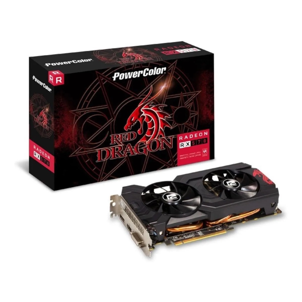 Placa de vídeo AMD PowerColor Red Dragon Radeon RX 500 Series RX 570 ...