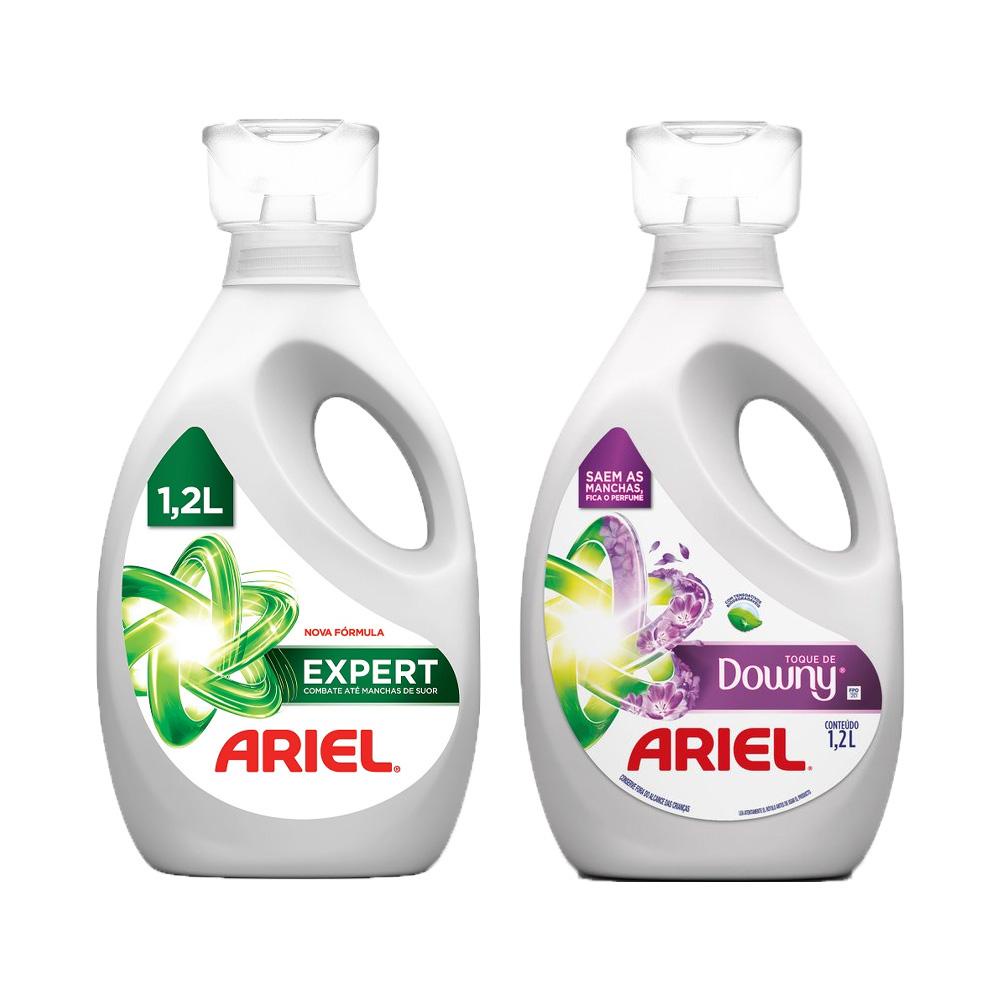 Sabão Líquido Ariel 30 Lavagens 1,2L + Sabão toque de Downy 1,2L em Oferta na Shopee
