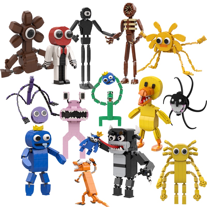 Compatíveis Lego Roblox Poppy Playtime Série De Desenhos Animados De Desenho Animado Arco-Íris Coleção De Amigos Vermelhos Roxo Rosa Amarelo Monstro Blocos De Construção Para Crianças Brinquedos Montagem Presentes De Feriado