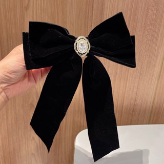 Retro Francês Estilo Preto Veludo Laço Damas Grampo De Cabelo Temperamento Rosa Top Clip Outono Inverno Moda Menina Cabeleireiro Acessórios