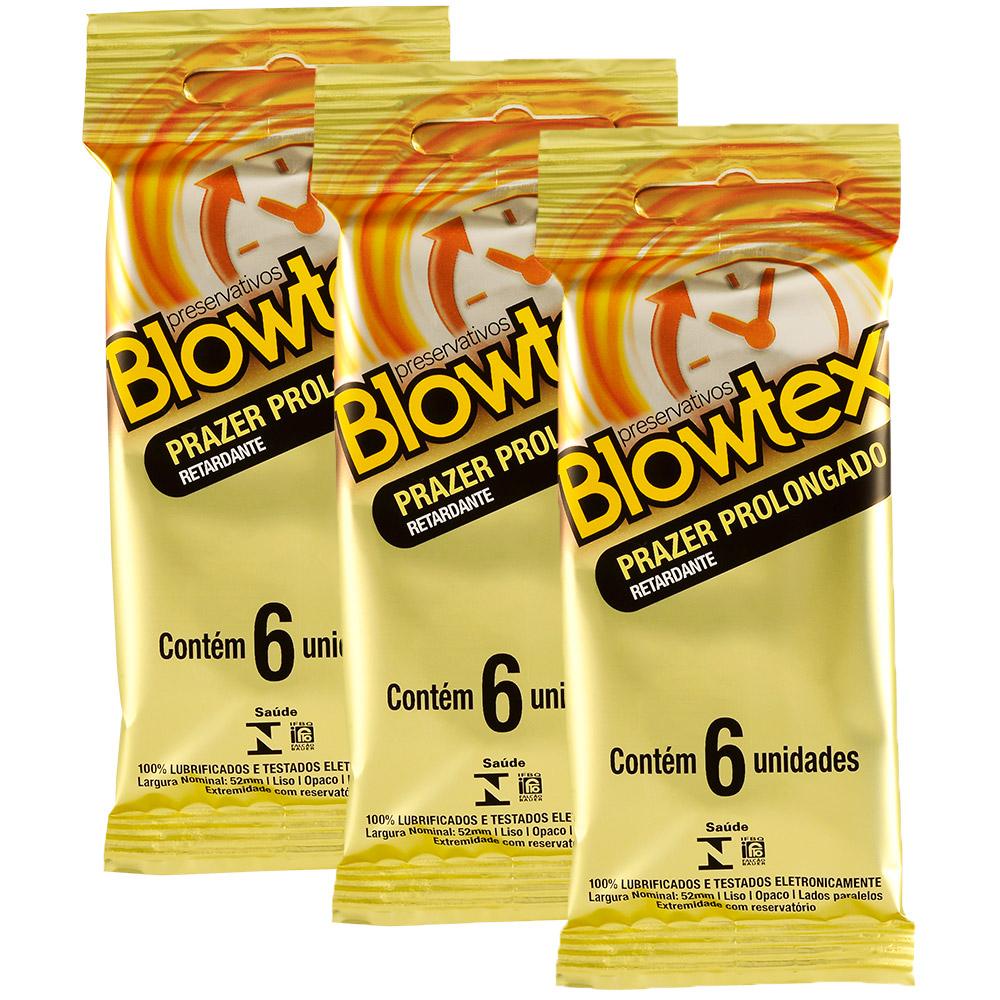 Kit 3 Pacotes Preservativo Blowtex Retardante C/ 6 Unidades Cada em Oferta na Shopee