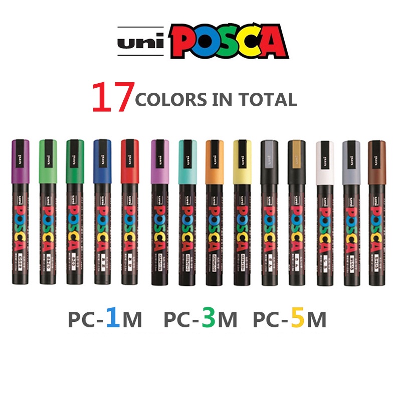 Kit De Caneta Canetas Posca Branca Preta Pc M M M Ponta Fina Caneta Estabilo Marcadora