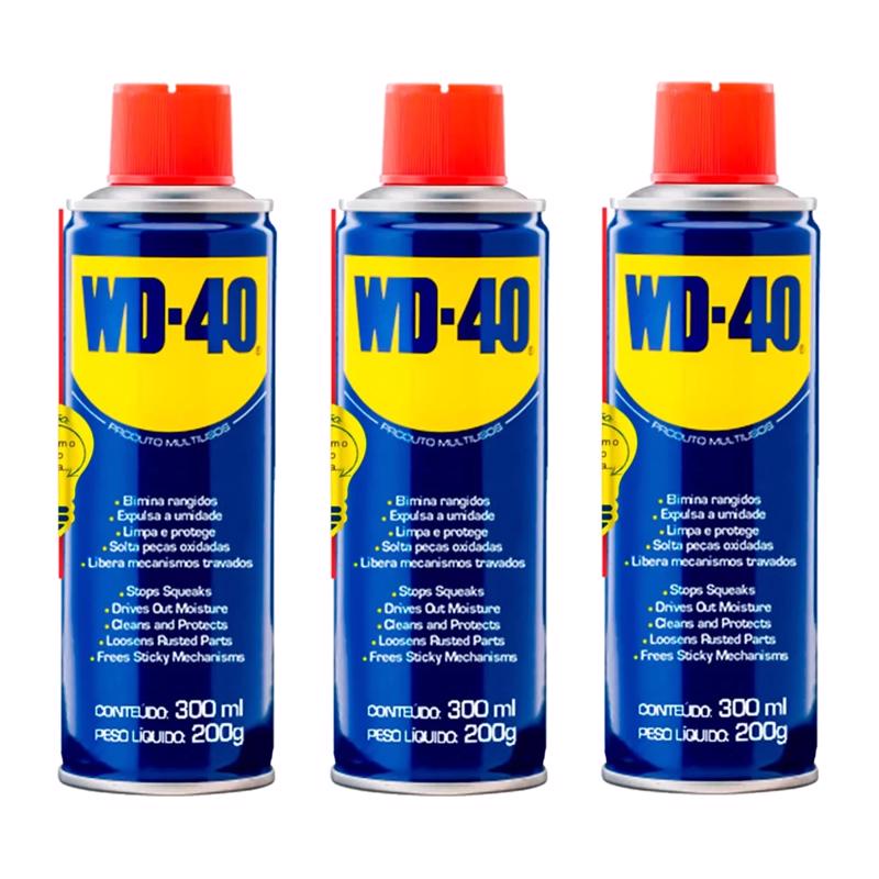 Kit com 3 Óleo Wd 40 Lubrificante Anticorrosivo 300ml