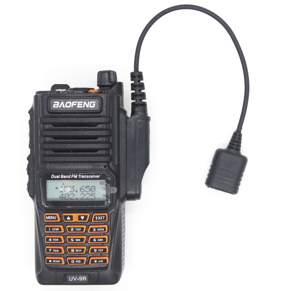 Cabo Adaptador Baofeng UV-9R Plus XR À Prova D'água Para 2 Pinos Adequado 5R-82 S9 Walkie Talkie Fone De Ouvido Alto-Fal