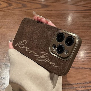 Novo design De Nome De Couro Capinha De Celular De metal À Prova De Choque Para iphone 14 13 12 11 pro max