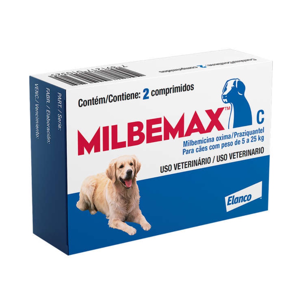 Vermifugo Milbemax Para Cães De 5 A 25kg C/ 2 Comprimidos em Oferta na Shopee