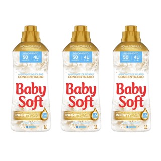 kit 3 Amaciantes Concentrado Baby Soft Pureza e Delicadeza 1L