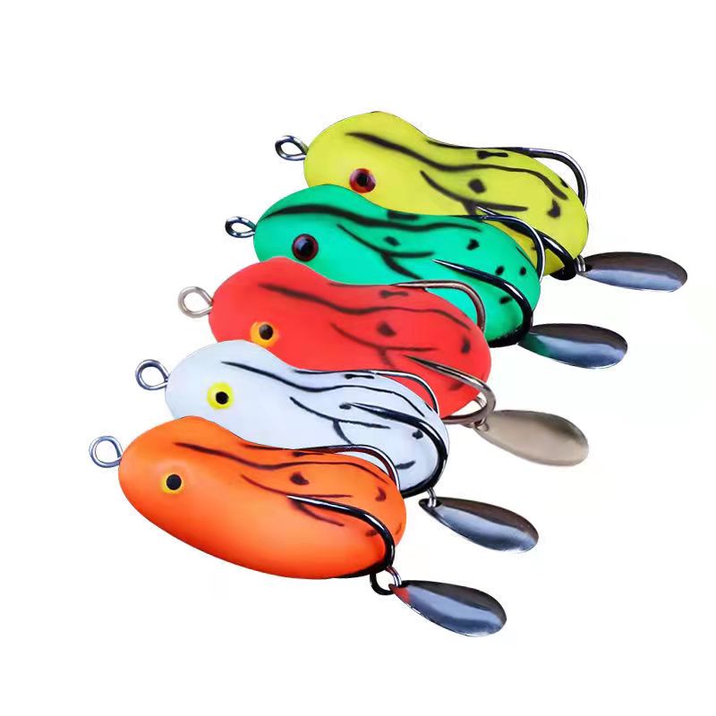 7g/12g Sapo Macio Isca De Pesca Frog Lure artificial Fundição Isca Biônica Duplo Gancho Trovão Peixe Especial Sub De Estrada