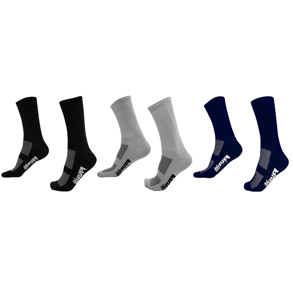 Meia HUPI Corrida Ciclismo Kit 03 Pares - Tam Plus 42-46 - Sports & Outdoors
