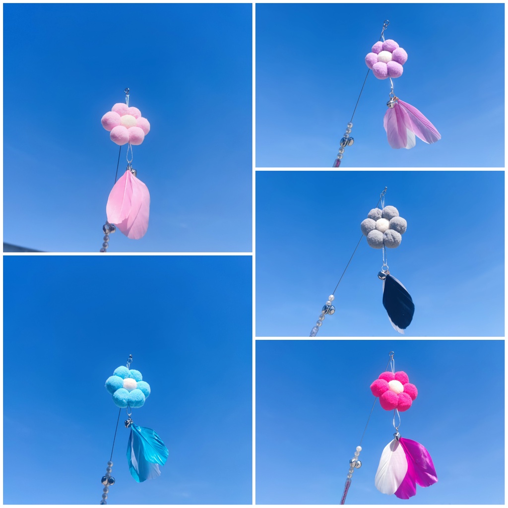 ของเล่นแมว ไม้ตกแมว มีขนนก สนุก ราคาถูก มีกระดิ่ง ไม้ล่อแมว  L - ภาพที่ 5