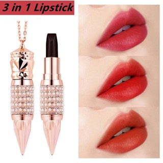 3 Em 1 Batom Matte Bálsamo Labial À Prova D