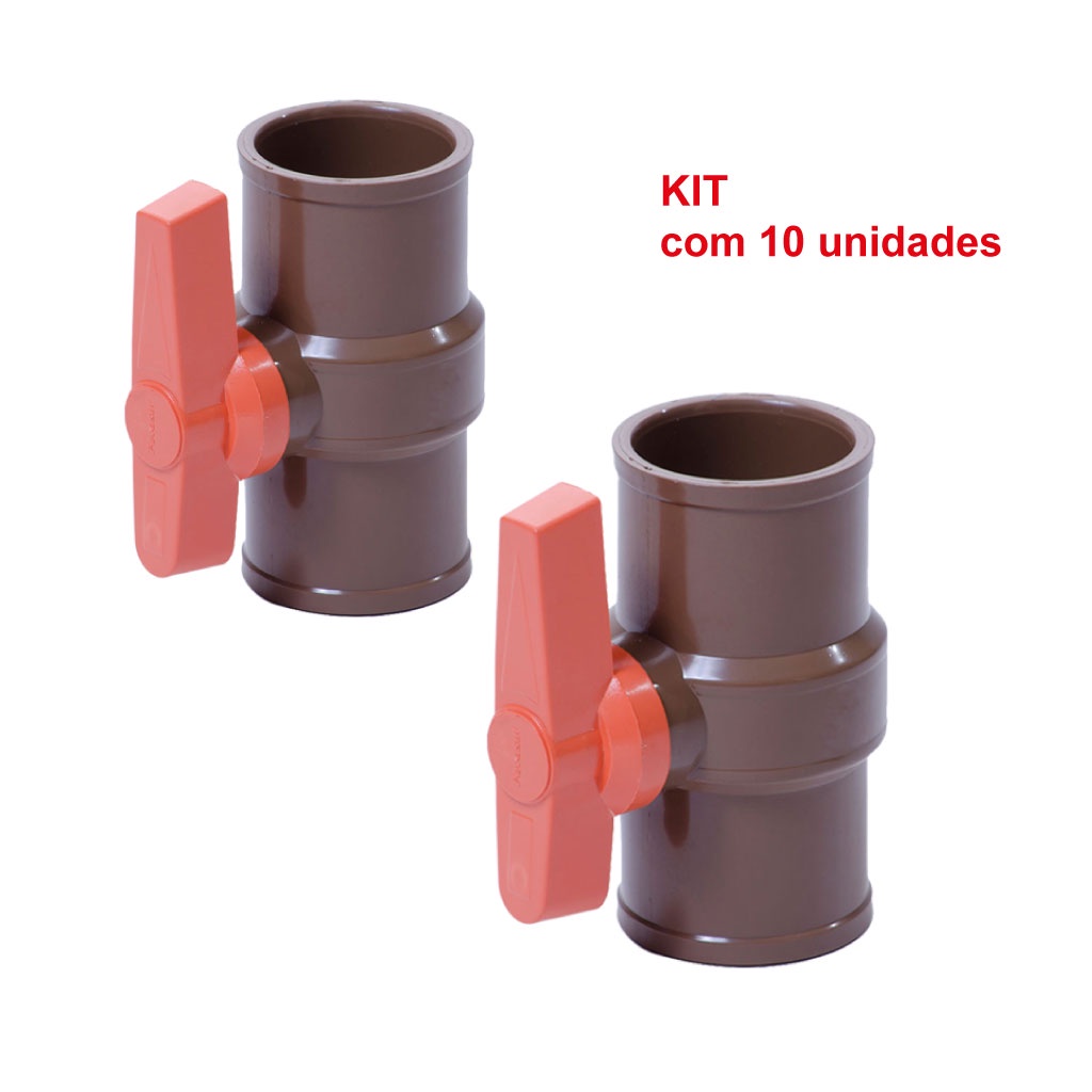 10 Registros Esfera Soldavel Monobloco Pvc 3/4 Polegada 75mm