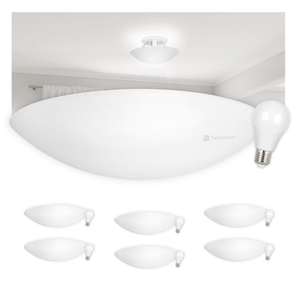 Kit 7 Plafon Luminária Teto Taschibra Solari Redondo 1x E27 com Lâmpadas Design Moderno E Elegante