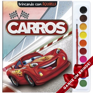 Livro Brincando com Aquarela: Carros Crianças Filhos Infantil Desenho História Brincar Pintar em Oferta na Shopee