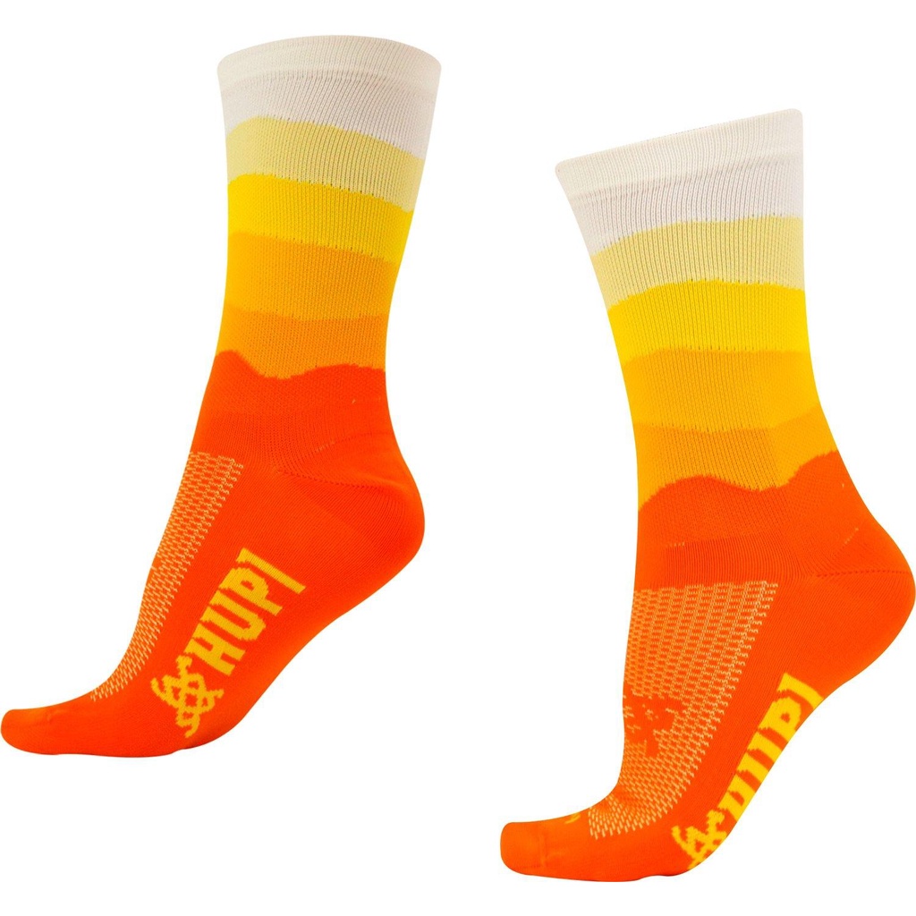 Meia HUPI Colors Amarelo e Laranja em Oferta na Shopee