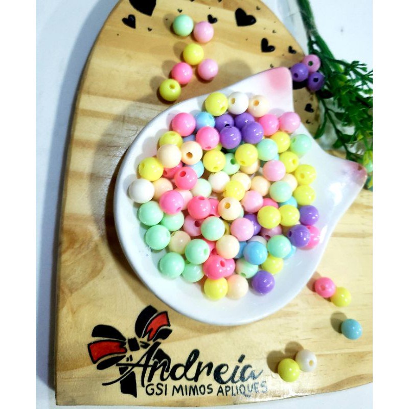 Miçangas Bola Candy Color Conta Infantil 10mm 100gr aprox. 200Pcs