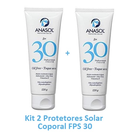 Anasol Kit 2 Protetores Solar Corporal FPS 30 Toque Seco 120g