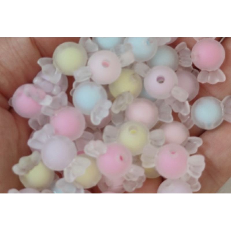 Miçanga Translucida Bala Bombom Fosca 2,0x1,3cm 30 Pçs