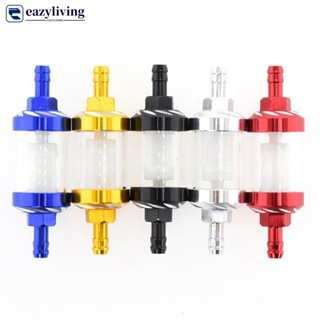 EAZYLIVING CNC Liga De Alumínio 8mm Motocicleta Vidro Combustível Gasolina Filtro De Óleo Para ATV Dirt Pit Bike Motocross Acessórios A3Q6
