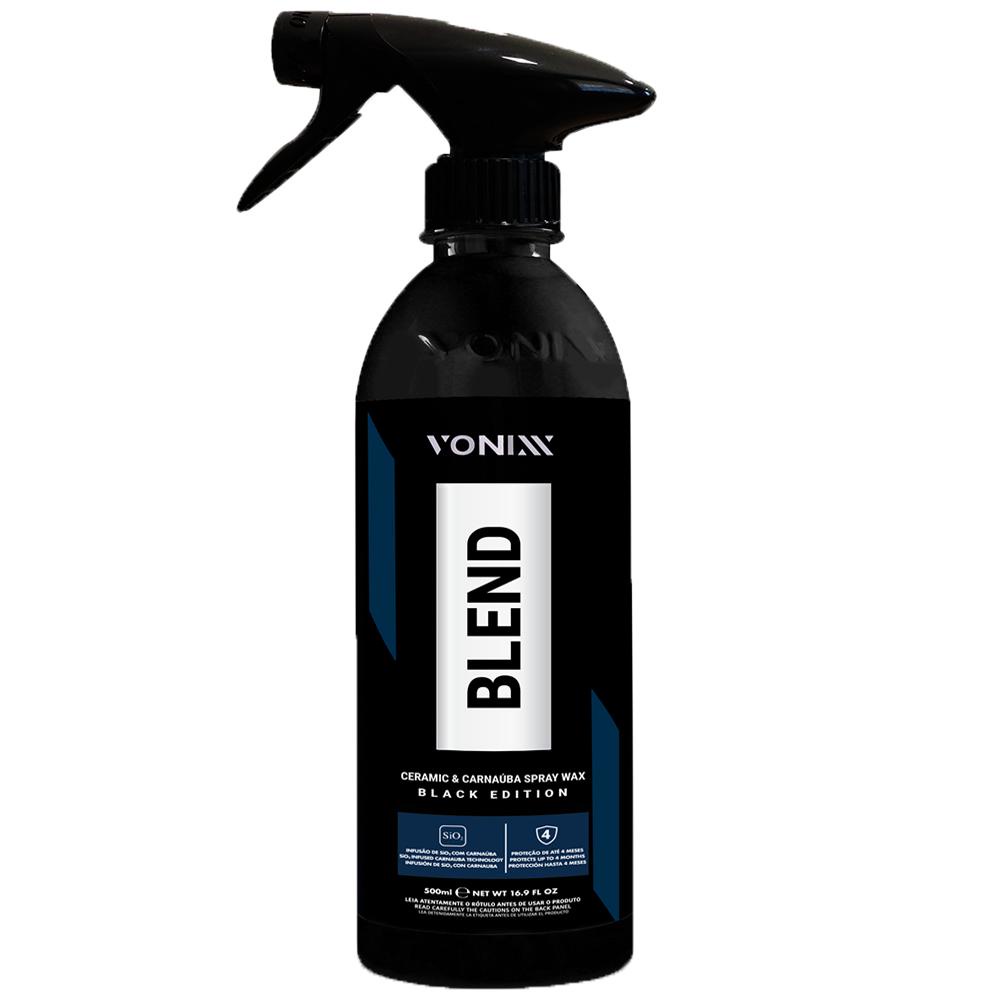 Cera Spray Carnaúba Automotiva Blend Black Vitificadora Vonixx 500ml Carros Preto Pintura Escura Cromada e Rodas