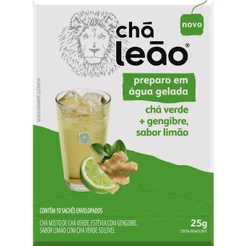 Chá Leão Água Gelada - Chá Verde Gengibre E Limão 10 Sachês